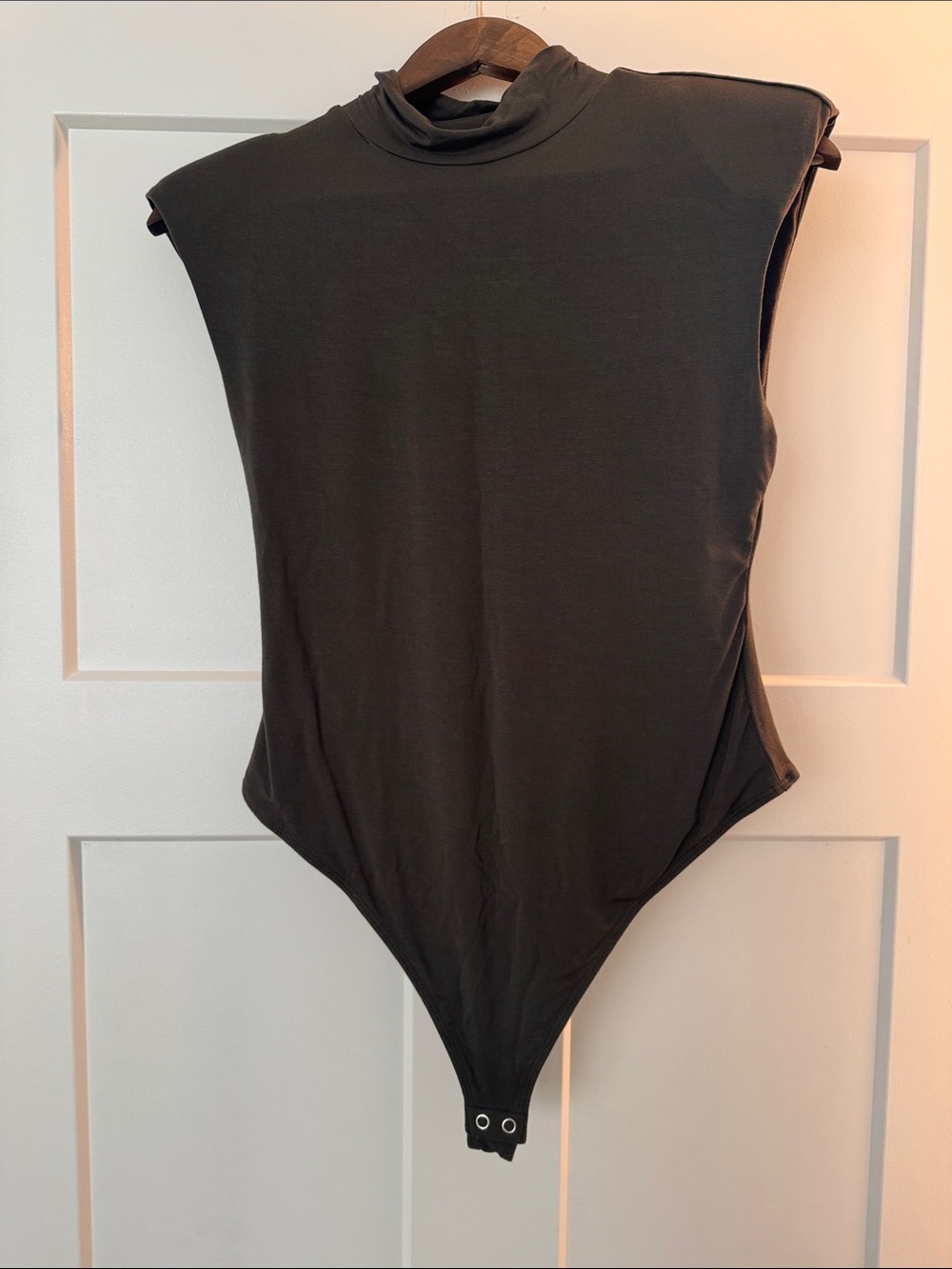 Good American Black High-Neck Sleeveless Bodysuit